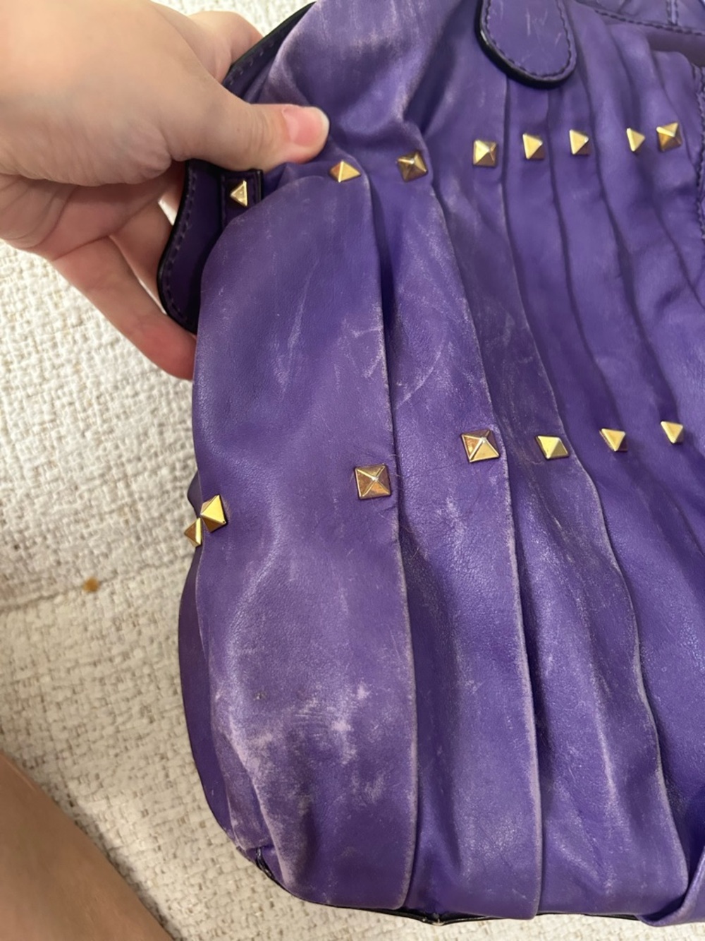 Purple Studded Valentino bag ASO Jenny Humphrey - Picture 3 of 16